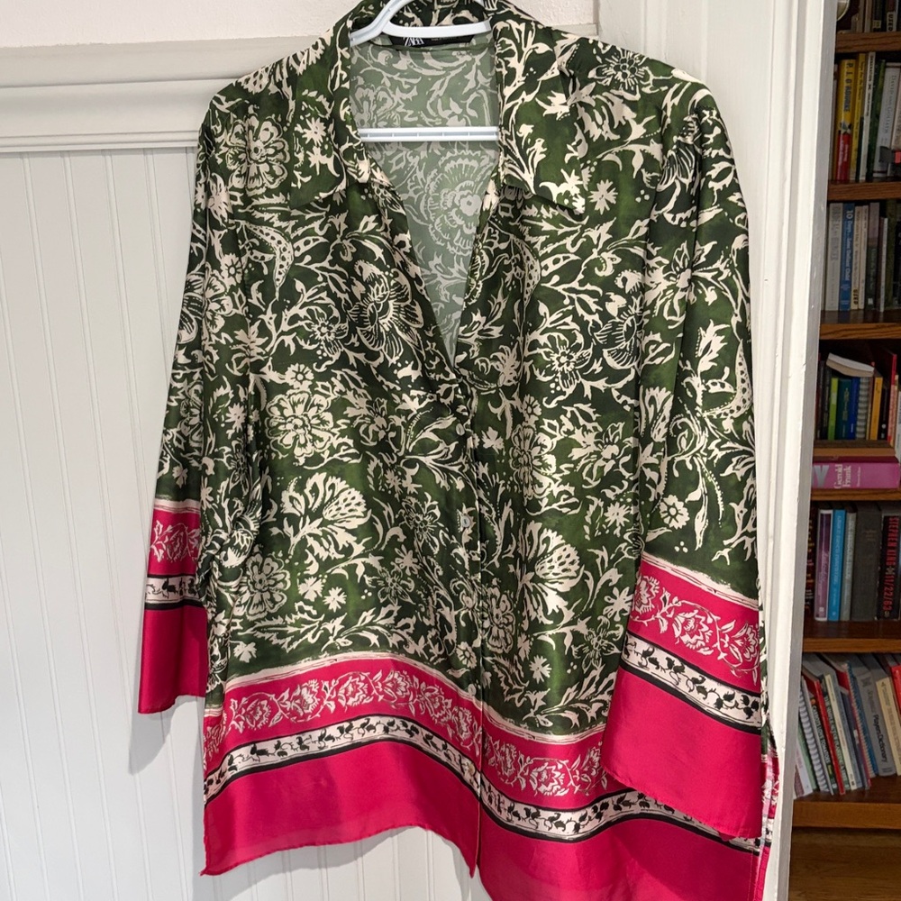 Zara tunic satin effect shirt tunic